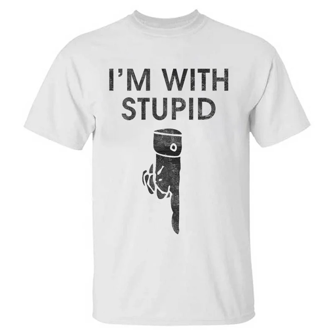 I'm With Stupid Men's Short Sleeve  Printed T-shirt-