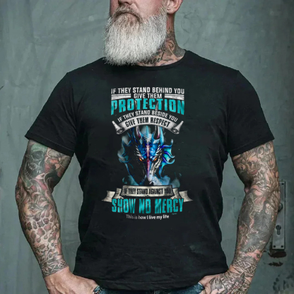 If They Stand Against You Show No Mercy Men's Short Sleeve  Printed T-shirt-