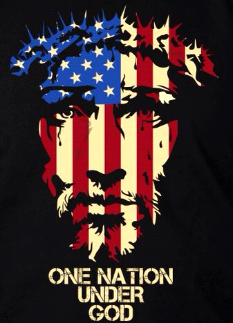 One Nation Under God Men's Short Sleeve  Printed T-shirt-