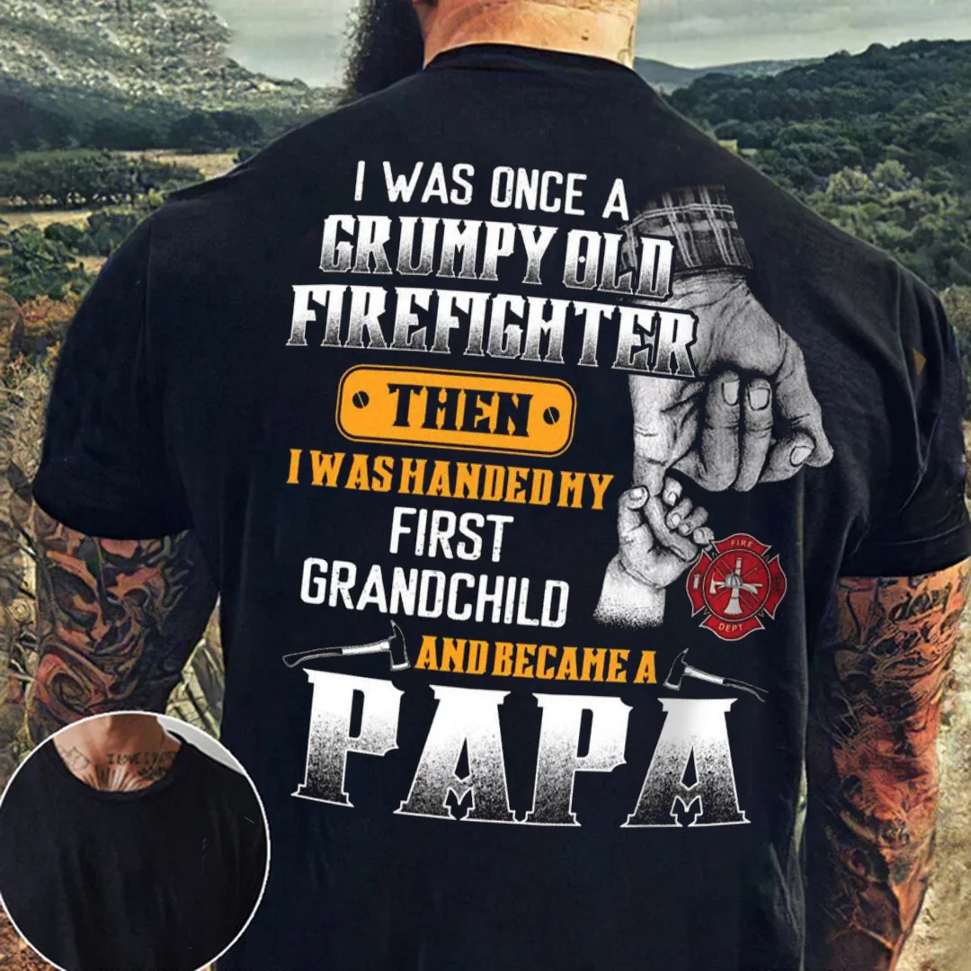 I Became A Papa Men's Short Sleeve  Printed T-shirt-