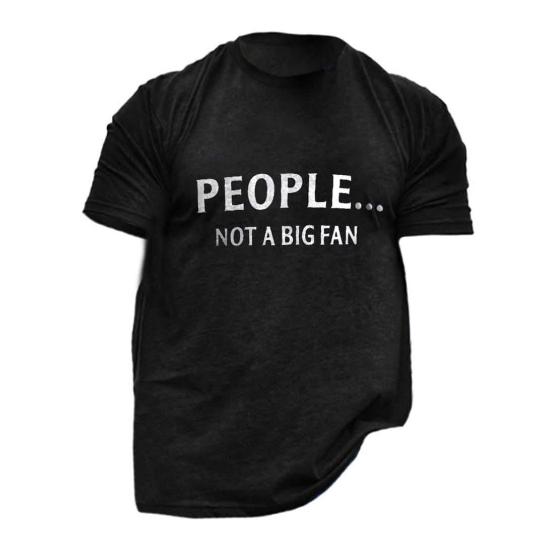 Gugityl Vikings People... Not A Big Fan Men's Short Sleeve  Printed T-shirt-