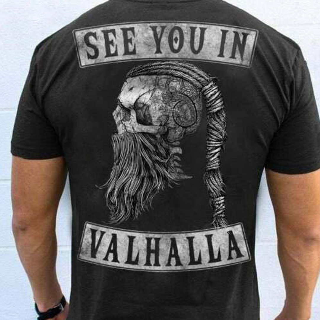 See You In Valhalla Men's Short Sleeve  Printed T-shirt-