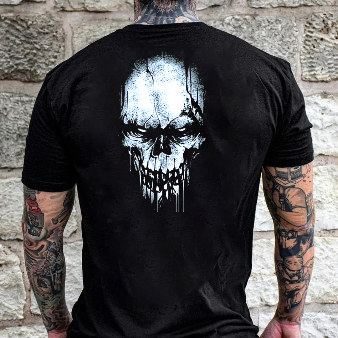 Skull Men's Short Sleeve  Printed T-shirt-