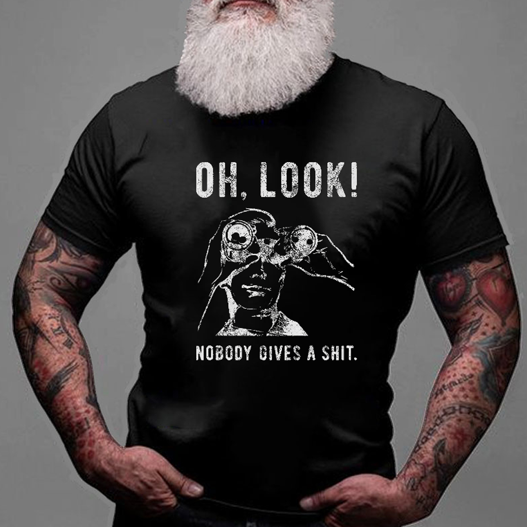 OH LOOK! Nobody Gives A Shit Men's Short Sleeve  Printed T-shirt-