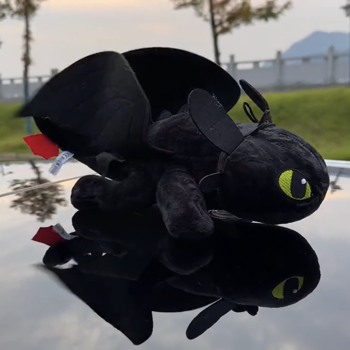 Adorable Winged Dinosaur Plush Dragon Car or Helmet Companion