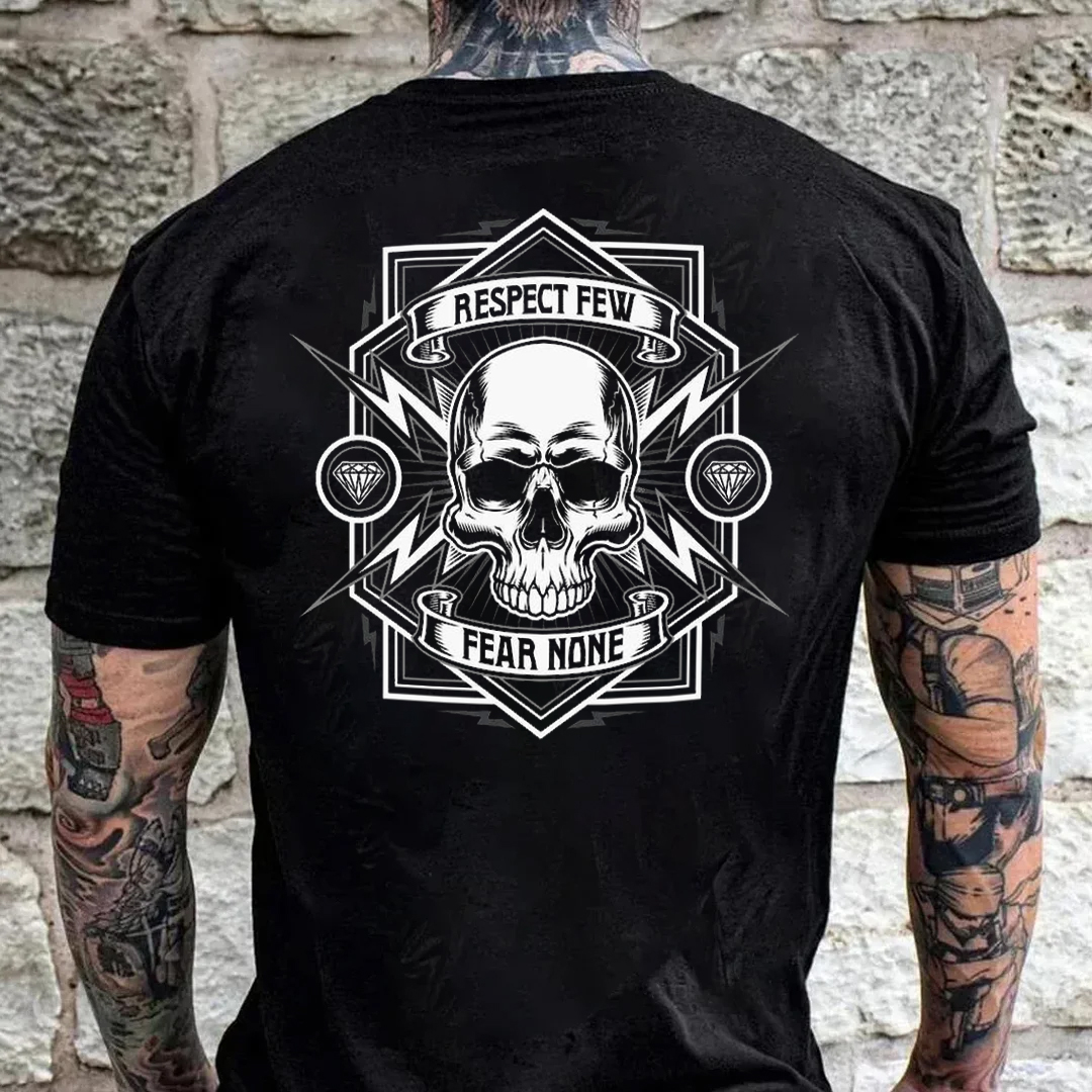 Respect Few Fear None Men's Short Sleeve  Printed T-shirt-