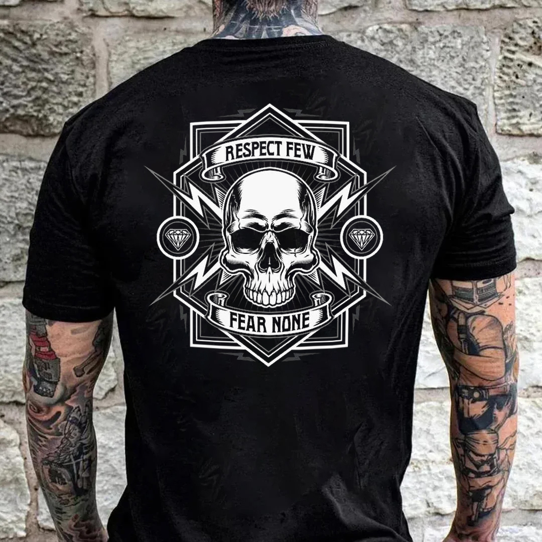 Respect Few Fear None Men's Short Sleeve Printed T-shirt-