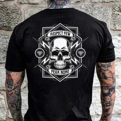 Respect Few Fear None Men's Short Sleeve  Printed T-shirt-