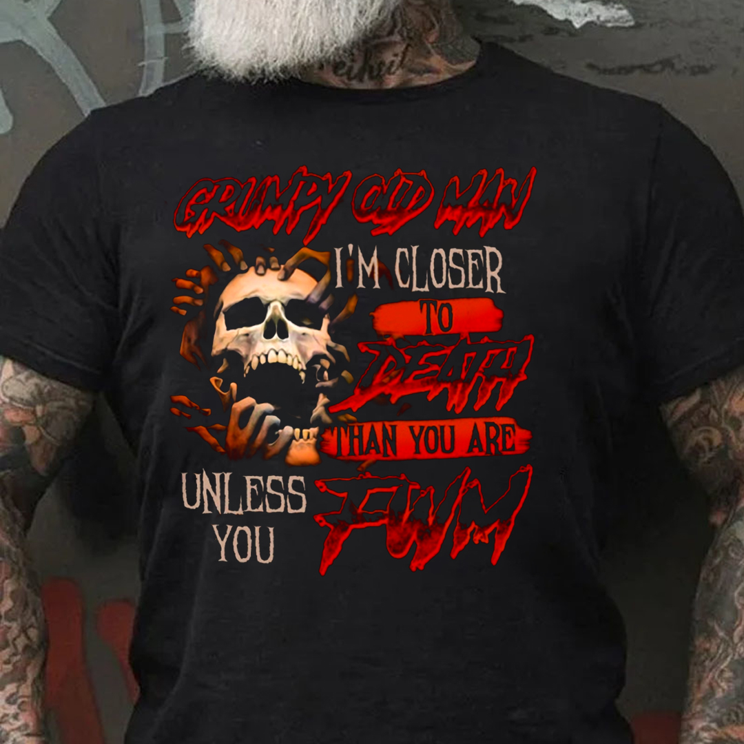 Grumpy old man Unless you F with me Men's Short Sleeve  Printed T-shirt-