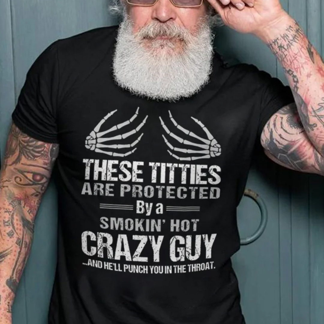 These Titties Are Protected Men's Short Sleeve  Printed T-shirt-