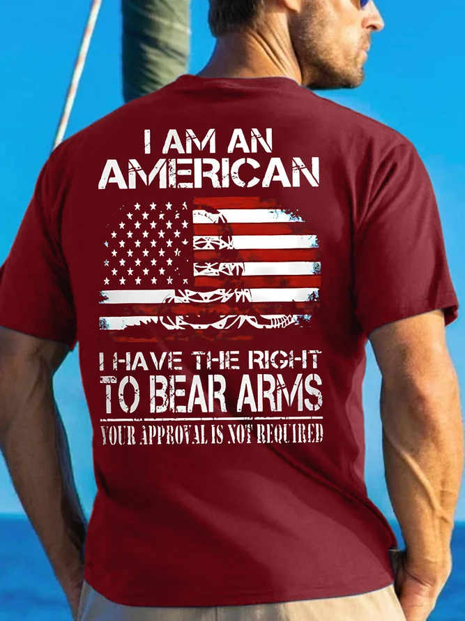 I Am An American Men's Short Sleeve  Printed T-shirt-