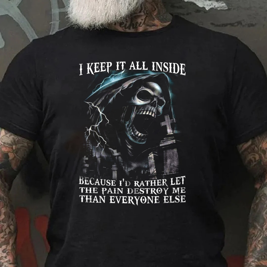 I Keep It All Inside Men's Short Sleeve  Printed T-shirt-