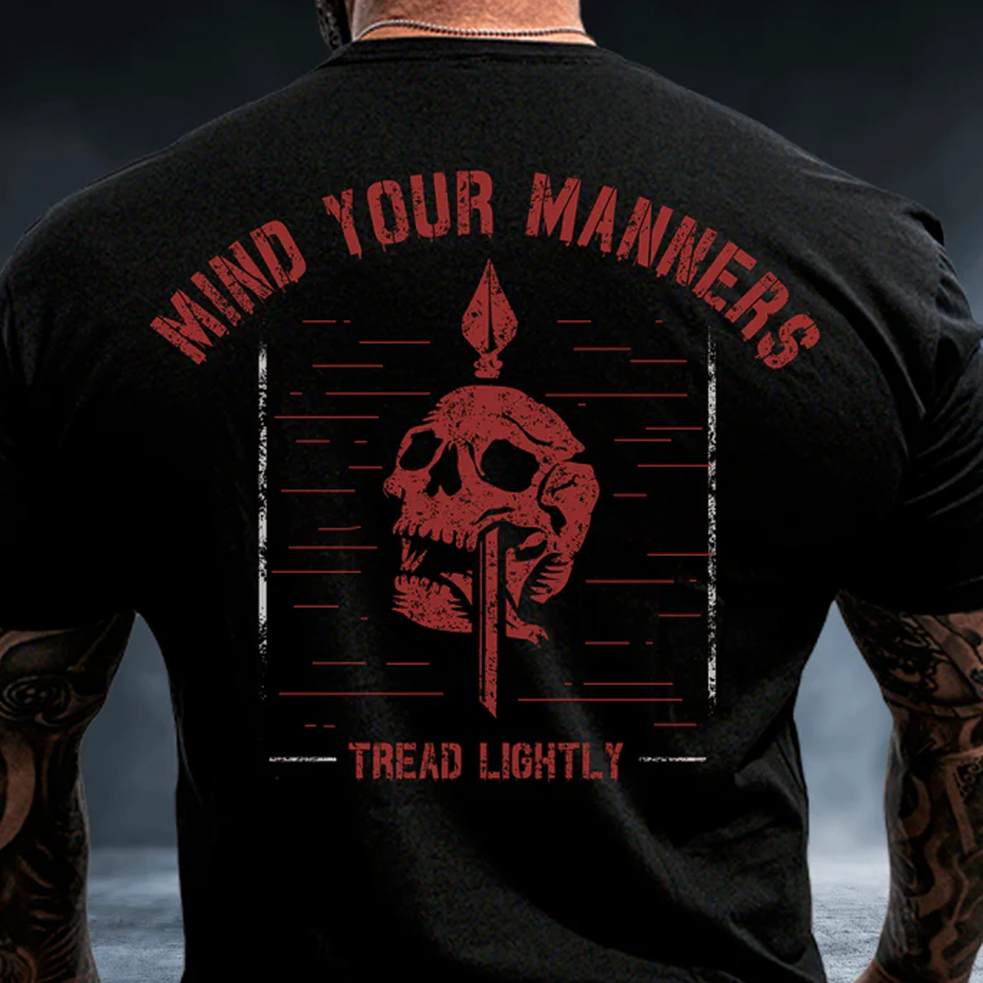 Mind Your Manners Men's Short Sleeve  Printed T-shirt-
