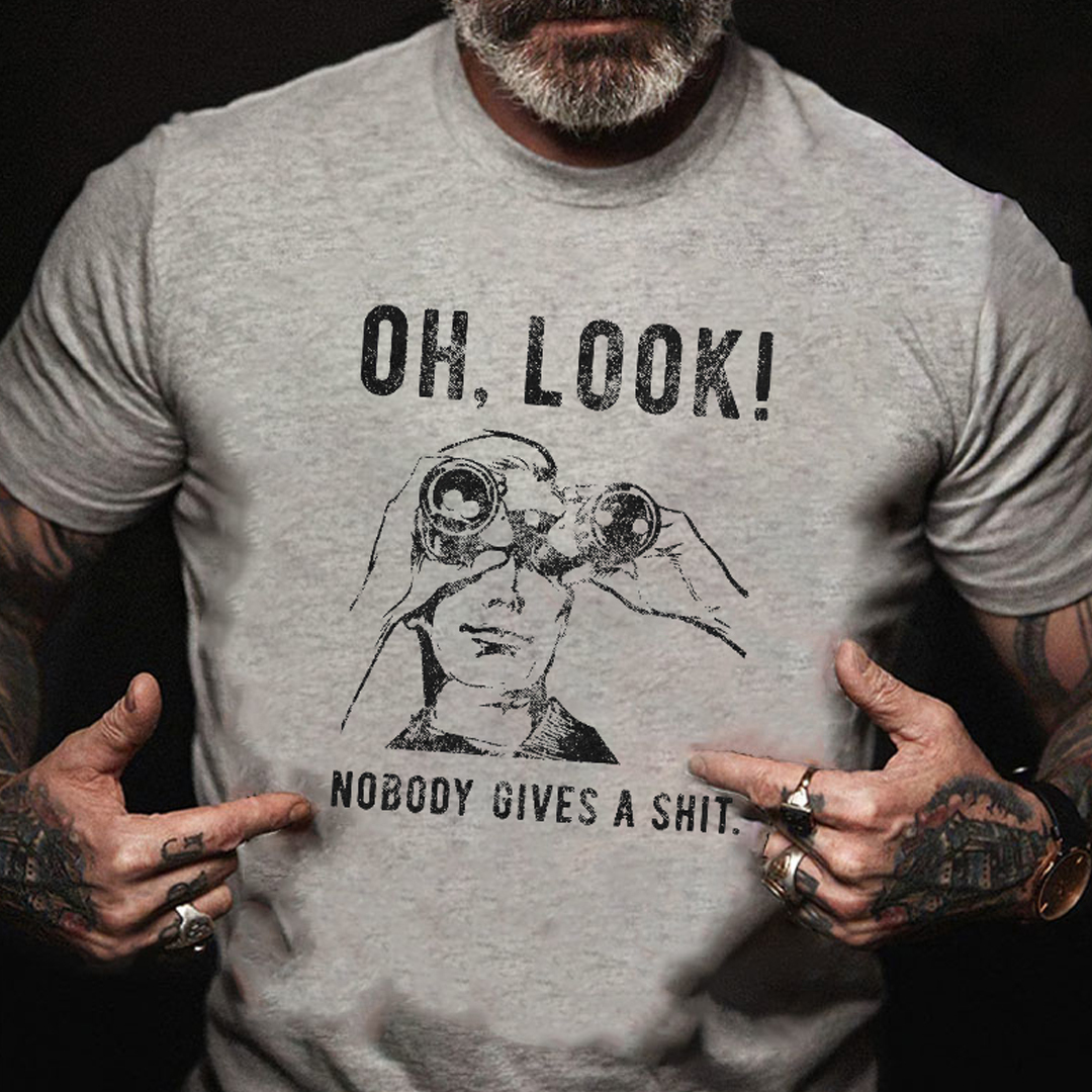 OH LOOK! Nobody Gives A Shit Men's Short Sleeve  Printed T-shirt-