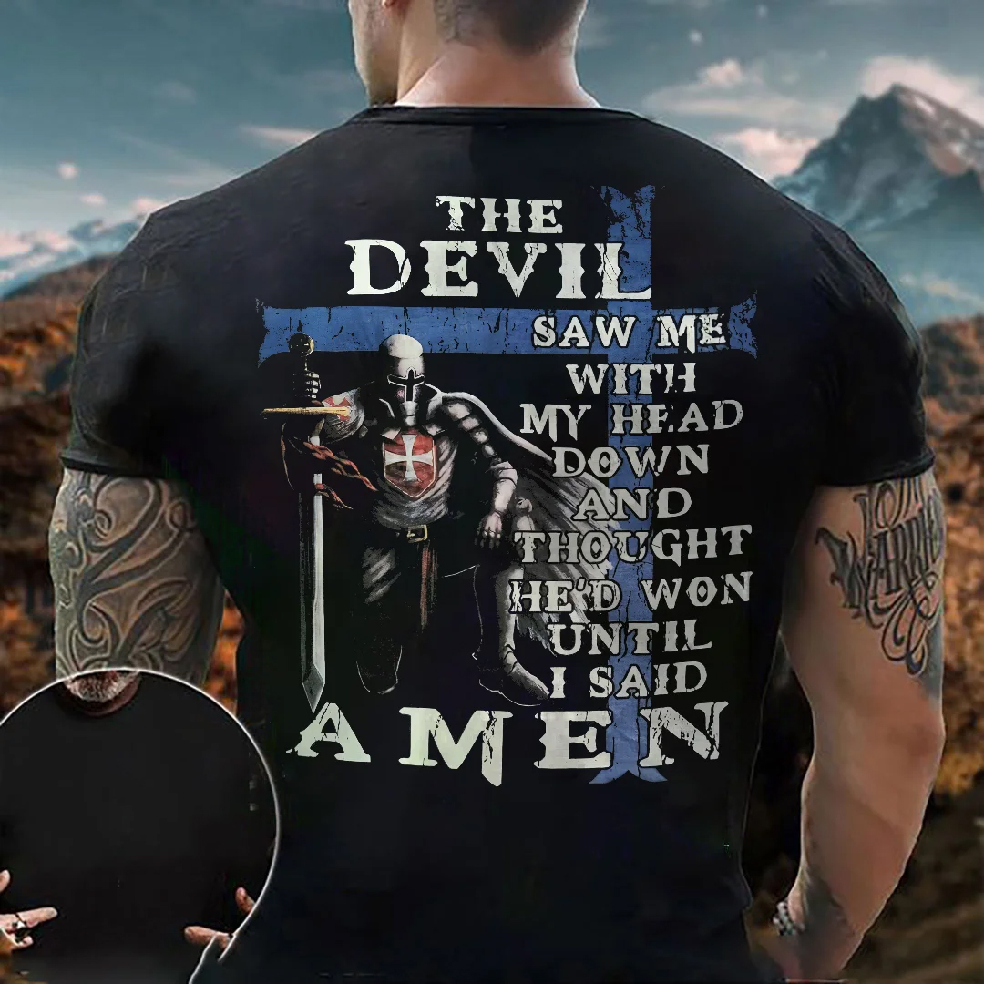 The Devil Men's Short Sleeve  Printed T-shirt-