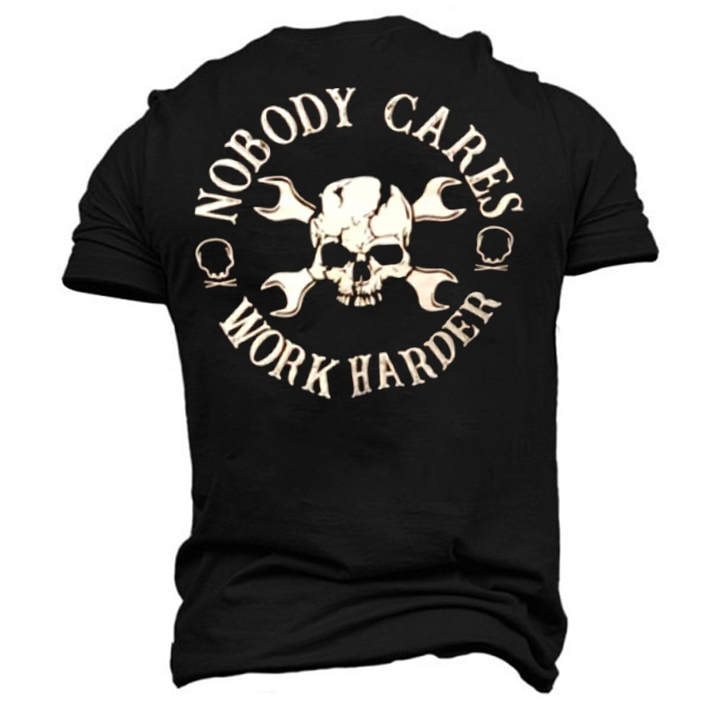 Casual Nobody Cares Work Harder Men's Short Sleeve  Printed T-shirt-