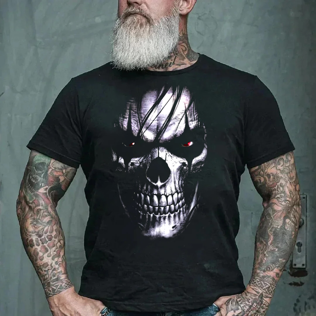 Skeleton Men's Short Sleeve  Printed T-shirt-