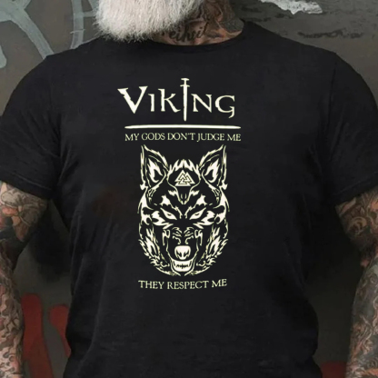 My Gods Don‘t Judge Me They Respect Me Men's Short Sleeve  Printed T-shirt-