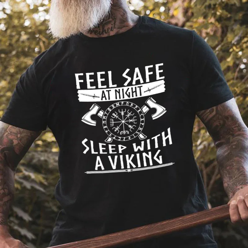 Feel Safe At Night Black Men's Short Sleeve  Printed T-shirt-