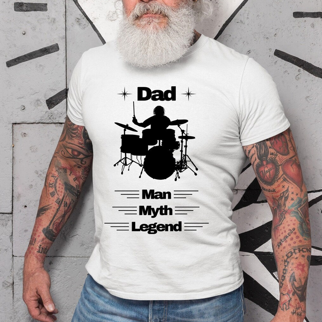 Drummer Dad Men's Short Sleeve  Printed T-shirt-