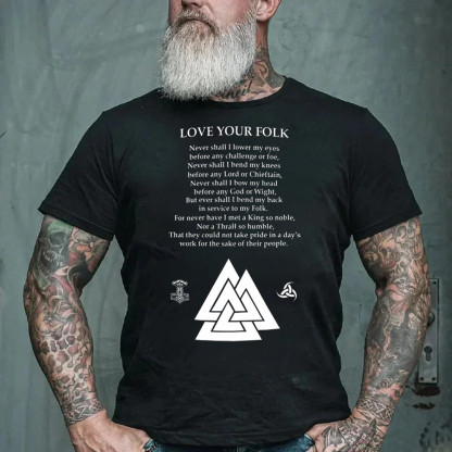 Love Your Folk Viking Men's Short Sleeve  Printed T-shirt-