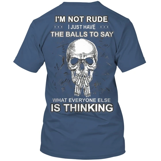 I'm Not Rde I Just Have The Balls To Say Skull Printed Short Sleeve Men's T-shirt-