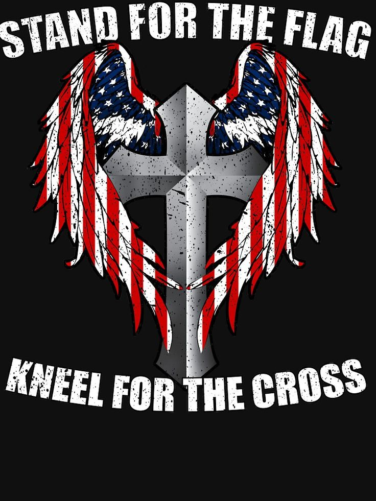 Stand For The Flag Kneel For The Cross Men's Short Sleeve  Printed T-shirt-