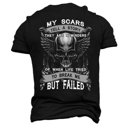 My Scars Tell A Story Men's Short Sleeve  Printed T-shirt-