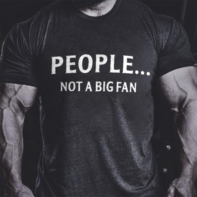 Gugityl Vikings People... Not A Big Fan Men's Short Sleeve  Printed T-shirt-