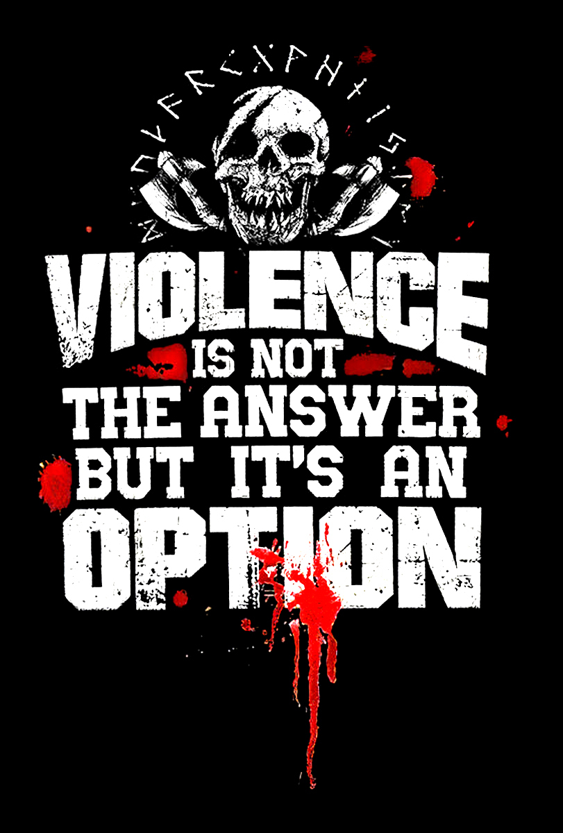 Violence Is Not The Answer But It's An Option Men's Short Sleeve  Printed T-shirt-