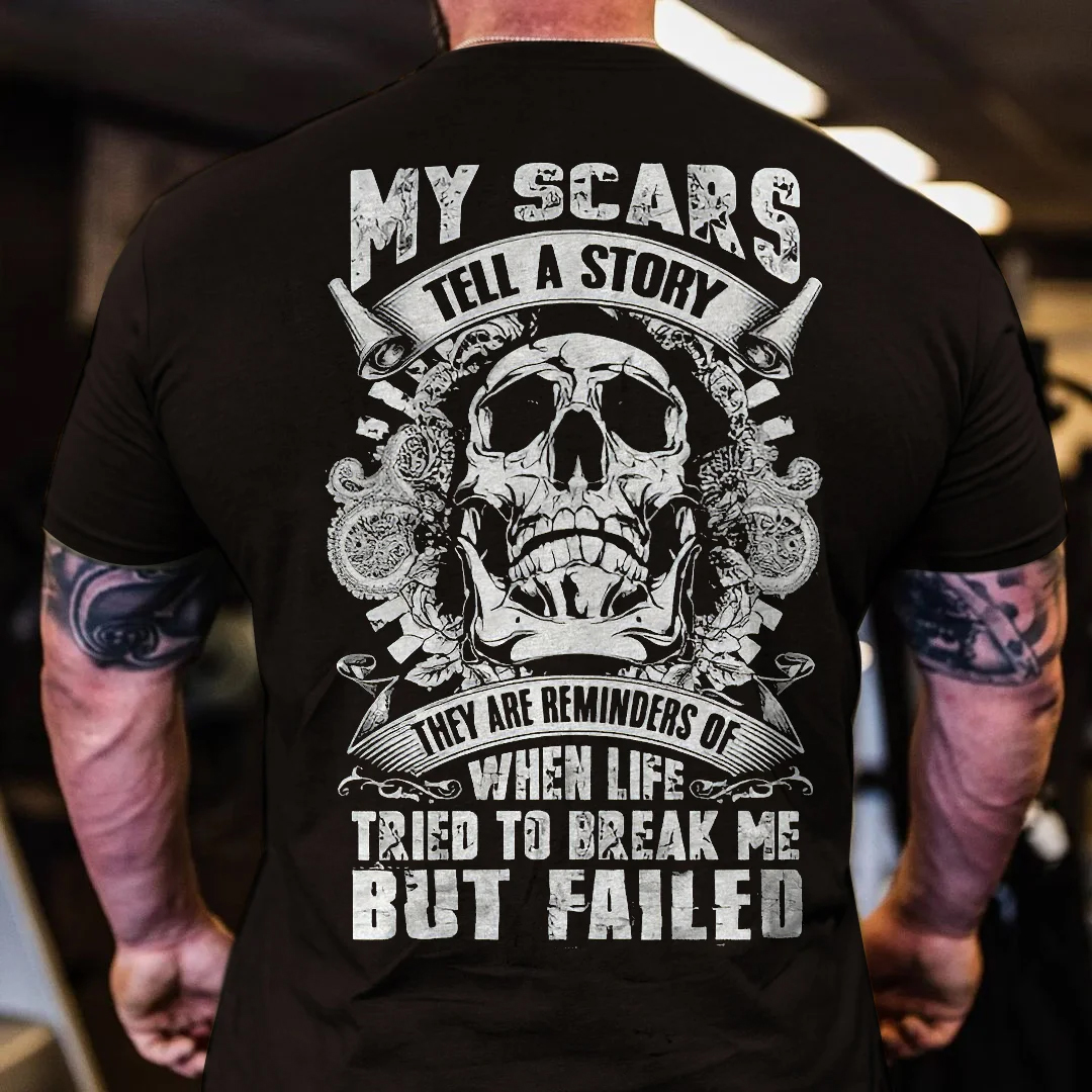 MY SCARS  Men's Short Sleeve  Printed T-shirt-
