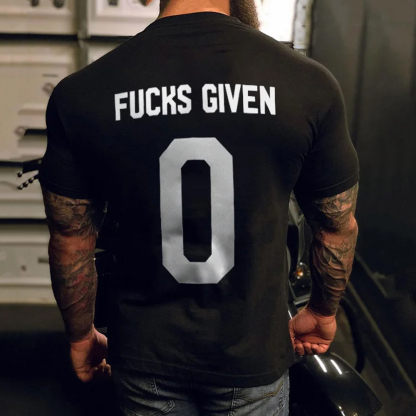 Fucks Given 0  Men's Short Sleeve  Printed T-shirt-