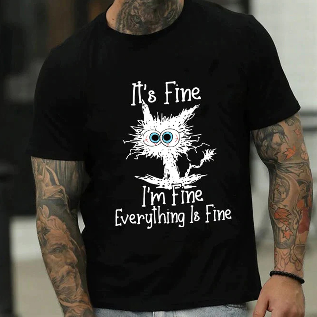 IT'S FINE I'M FINE Men's Short Sleeve  Printed T-shirt-