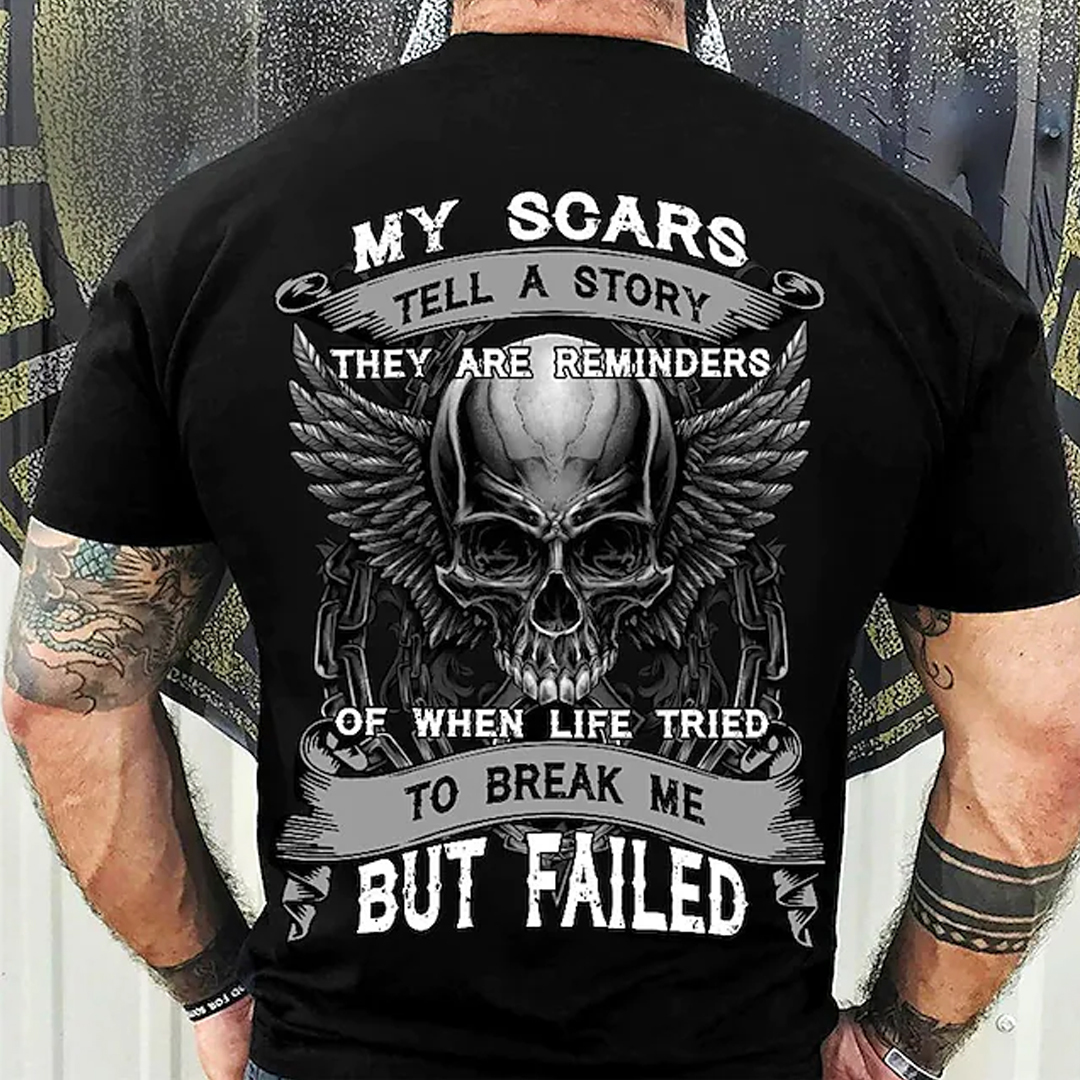 My Scars Tell A Story Men's Short Sleeve Printed T-shirt-