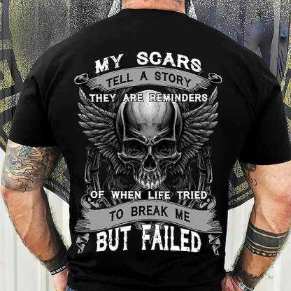 My Scars Tell A Story Men's Short Sleeve  Printed T-shirt-