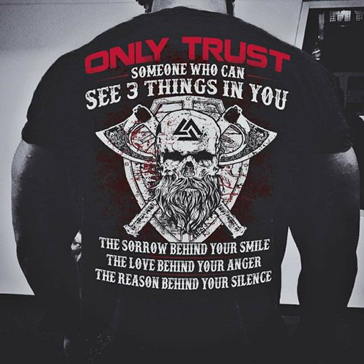 Only Trust Someone Vikings Men's Short Sleeve  Printed T-shirt-