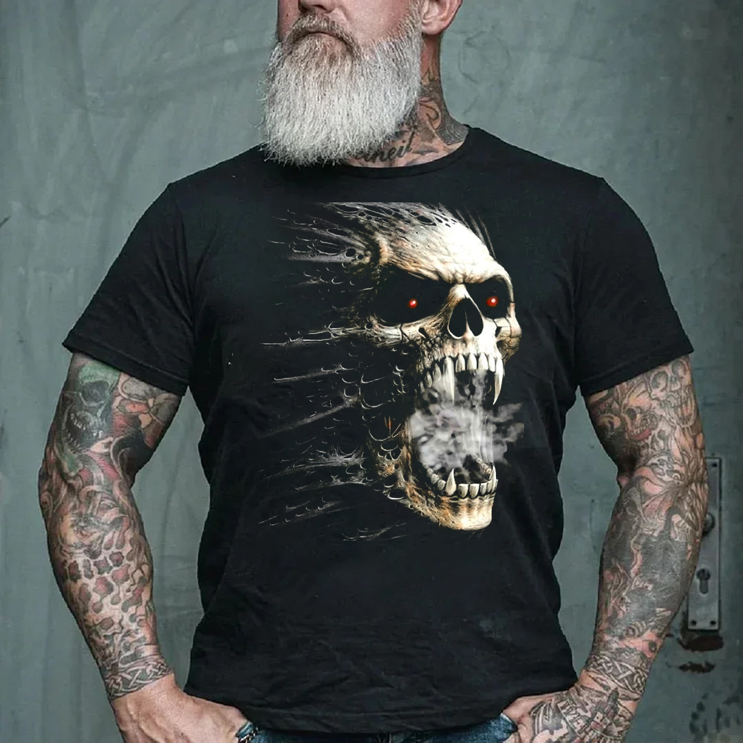 Skull Men's Short Sleeve  Printed T-shirt-