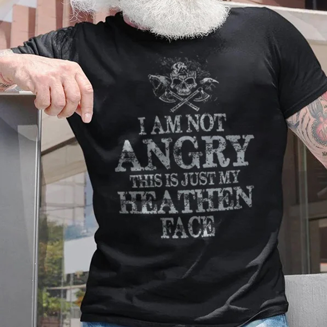 I Am Not Angry Men's Short Sleeve  Printed T-shirt-