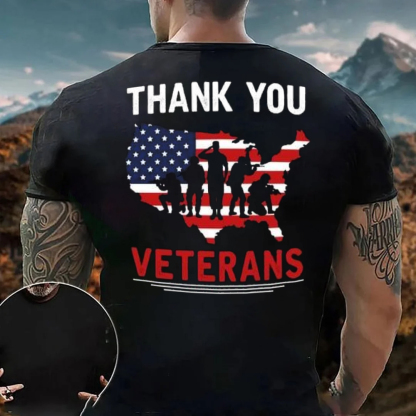 Thank You Veterans Men's Short Sleeve  Printed T-shirt-