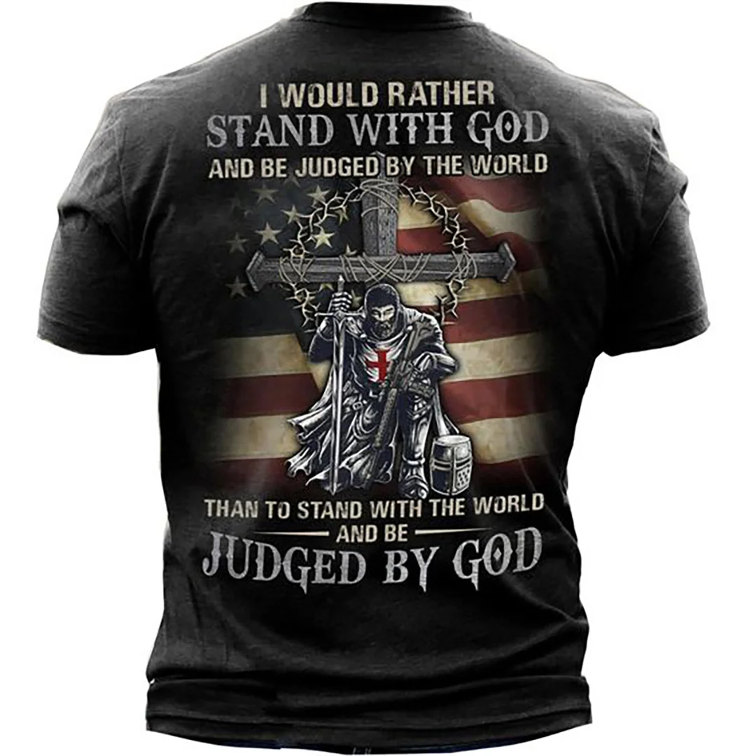Stand With God Men's Short Sleeve  Printed T-shirt-