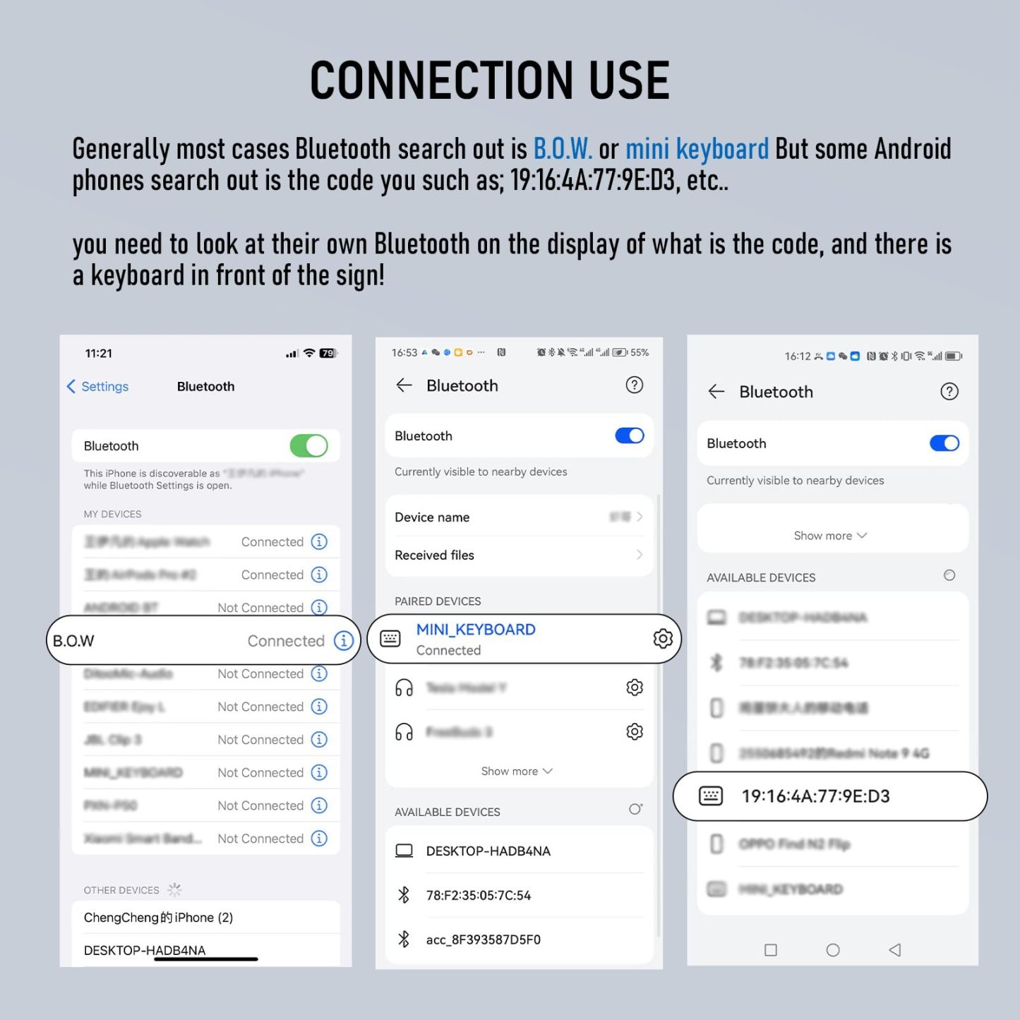 BOW folding bluetooth keyboard