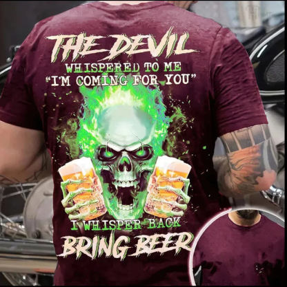 The Devil Men's Short Sleeve Antibacterial  Cotton Printed T-shirt