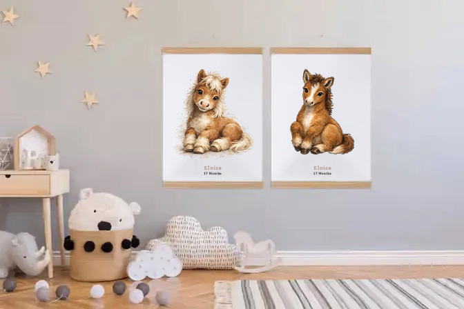 Year Of The Horse 2026 Chinese Lunar Year Animals Snake Baby Gift Personalized Mural Baby & Children's Room Gift