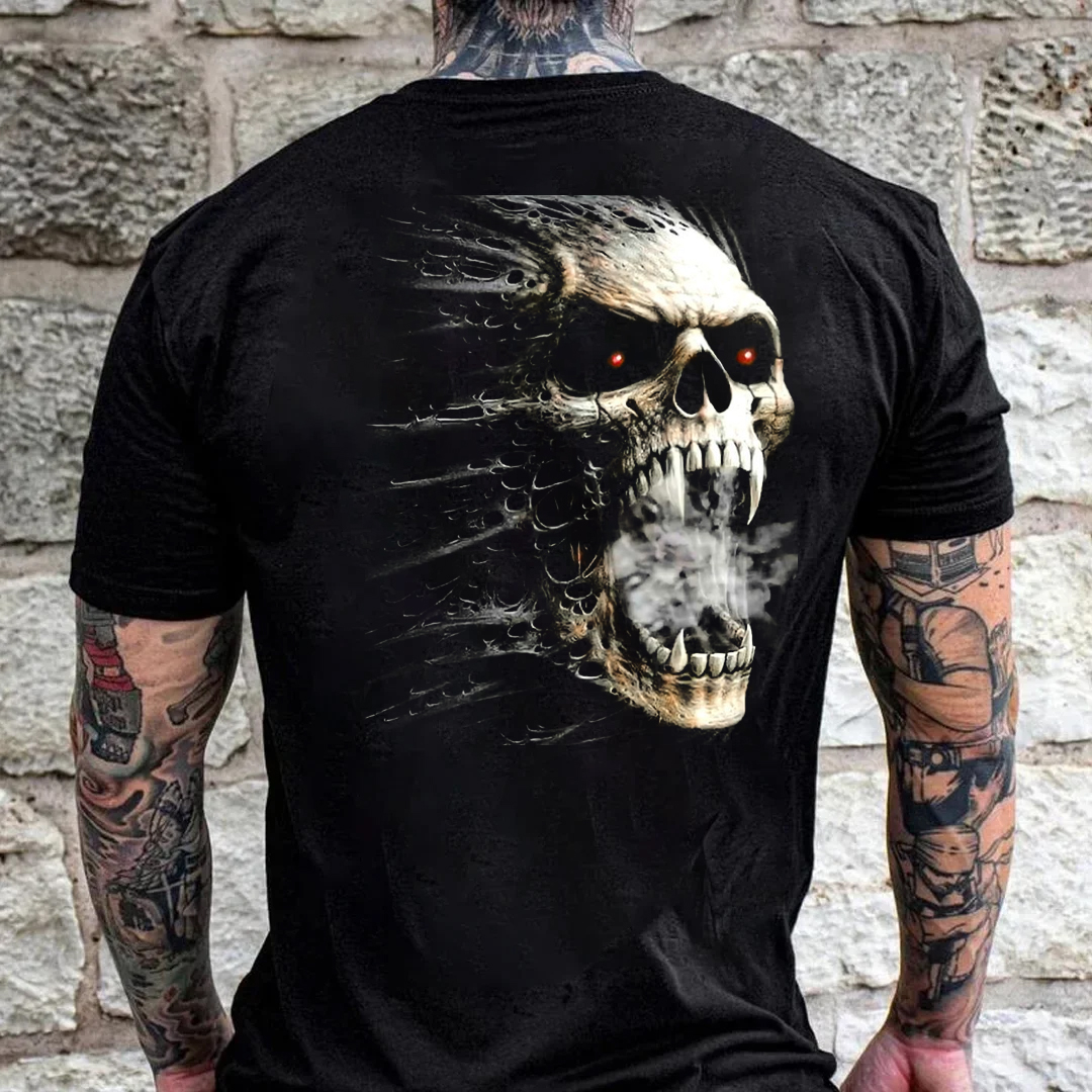 Skull Men's Short Sleeve  Printed T-shirt-