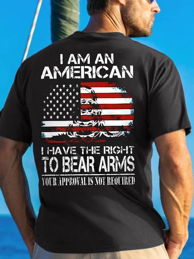 I Am An American Men's Short Sleeve  Printed T-shirt-
