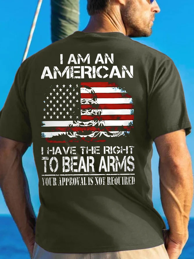 I Am An American Men's Short Sleeve  Printed T-shirt-