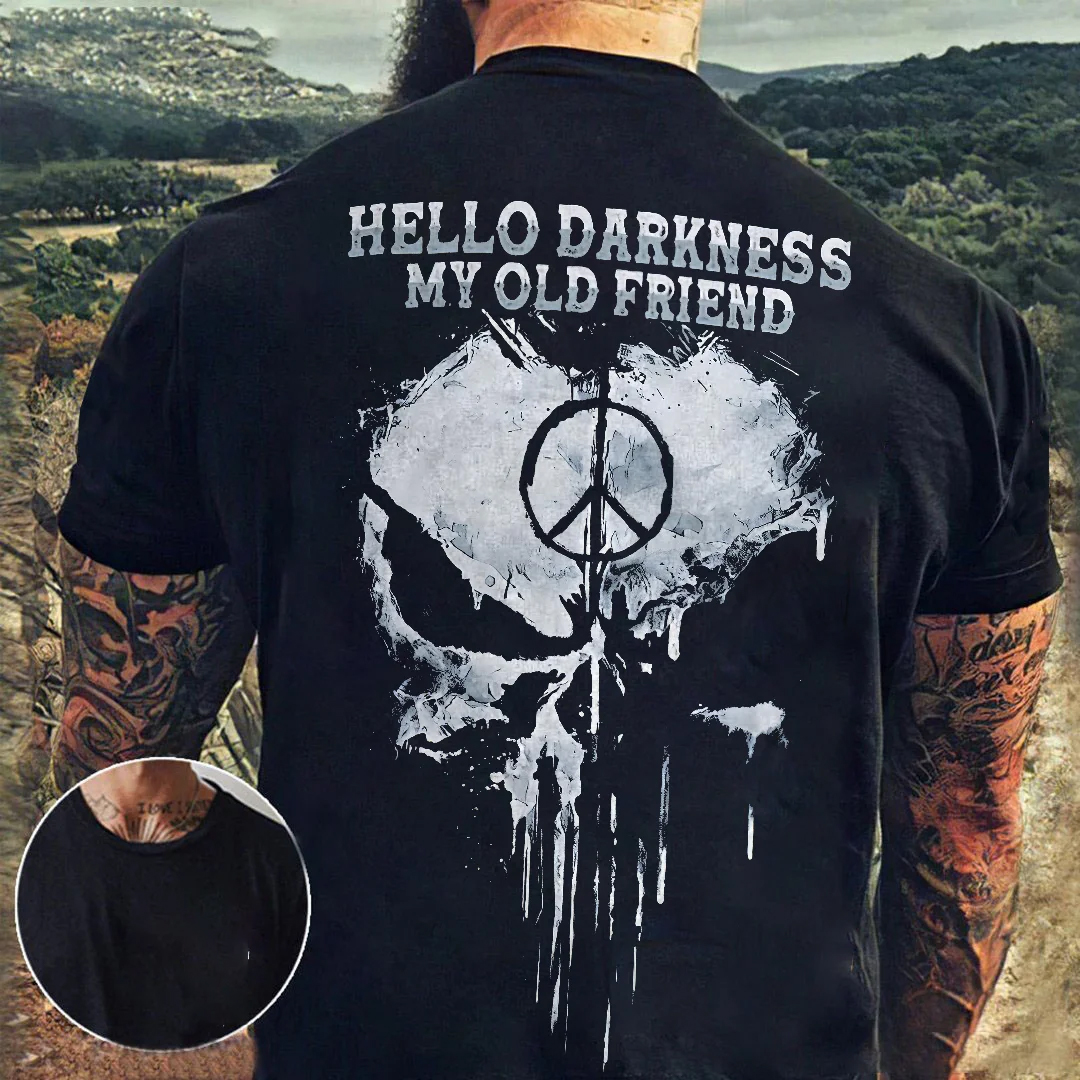 Hello Darkness My Old Friend Men's Short Sleeve  Printed T-shirt-