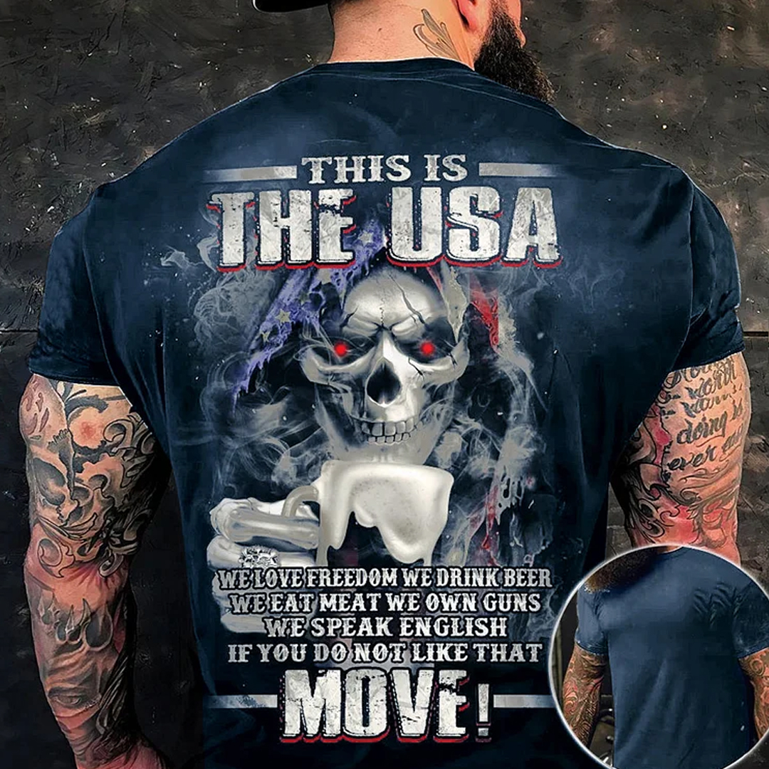This Is The USA Men's Short Sleeve  Printed T-shirt-
