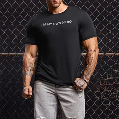 I'M My  Own Hero Men's Short Sleeve  Printed T-shirt-