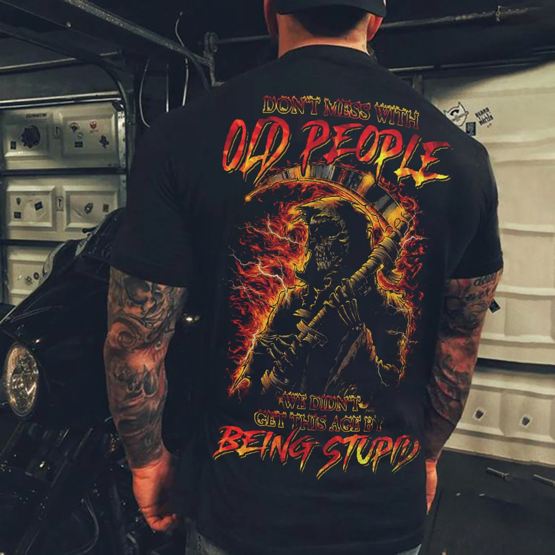 Don't Mess With Old People Men's Short Sleeve  Printed T-shirt-